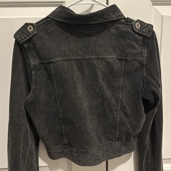 L.A Kitty Black cotton faux jean black jacket - Picture 5 of 6